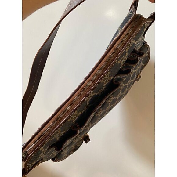 CELINE Paris Macadam Denim Signature Denim Flap Messenger Bag Y2K Shoulder - Picture 5 of 16